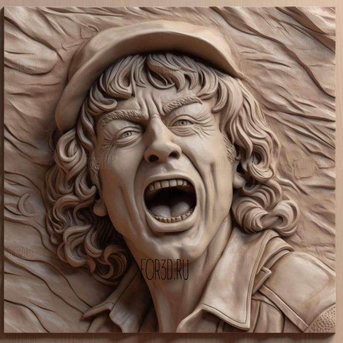 Angus Young 1 stl model for CNC